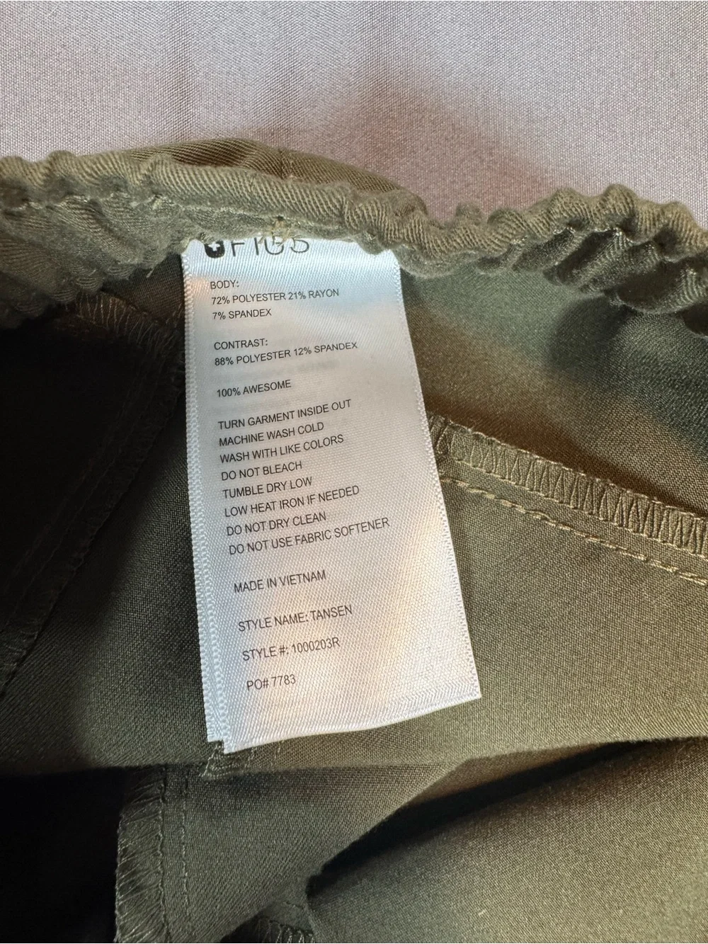 Figs Olive Green Tansen Men's Joggers with Orange Drawstring